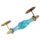 Turquoise Cut Glass Golden Big Door Handle
